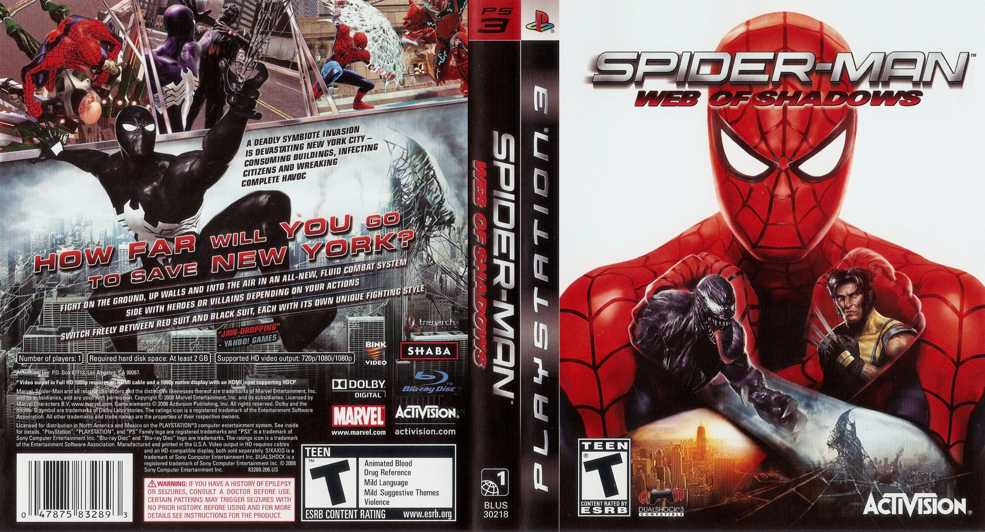 spider man web of shadows ps3